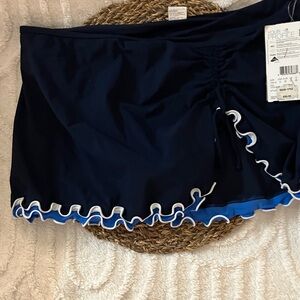 Profile By Gottex Navy Swim Skirt with Blue Trim